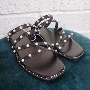 A New Day Target Sandals Women Size 11 Black Hollis Stud Embellished Slides New